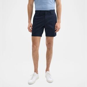 New Theory Men's Zaine 9" Inseam Cotton Chino Shorts Navy Blue Size 30 $145